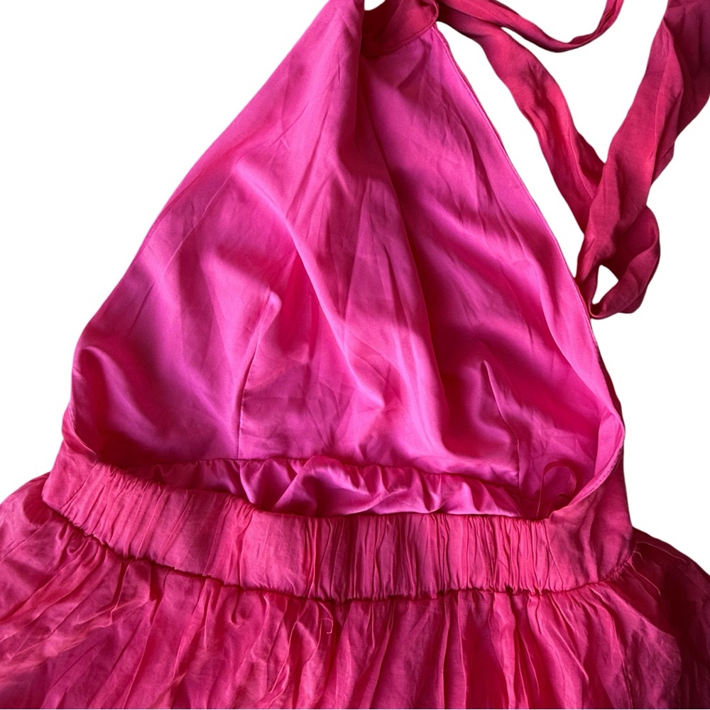 Pink Ruffle Halter Dress - Picture 5 of 9
